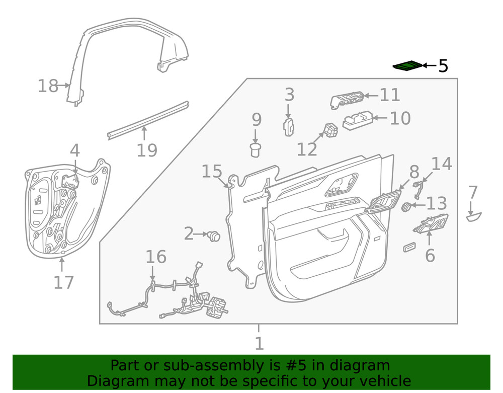 Genuine Door Trim Panel Cap 84272712