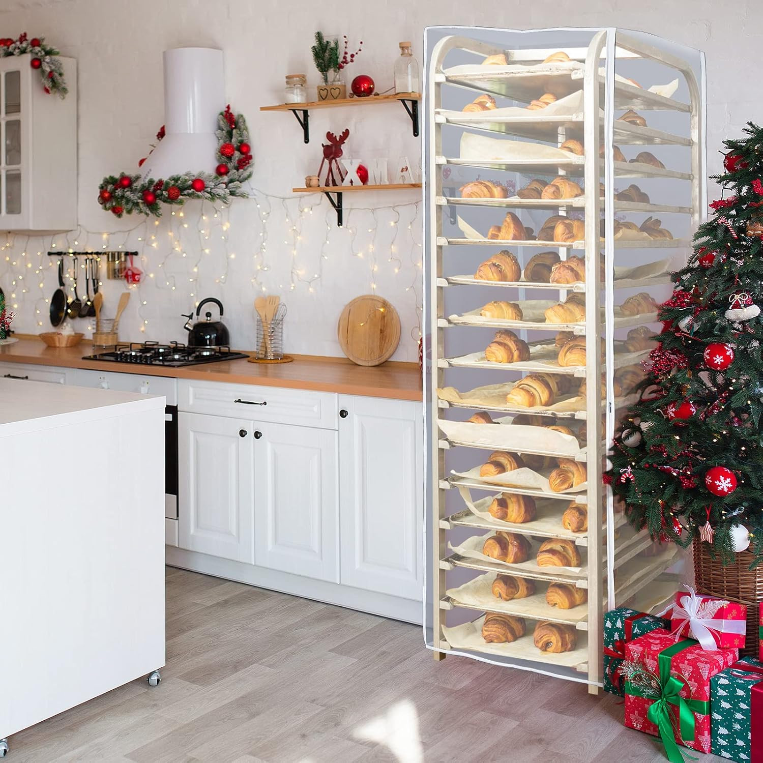 2 Pcs 2 Pcs Bun Pan Rack Cover Bakers Rack Cover 20 Tier Sheet for Home Kitchen