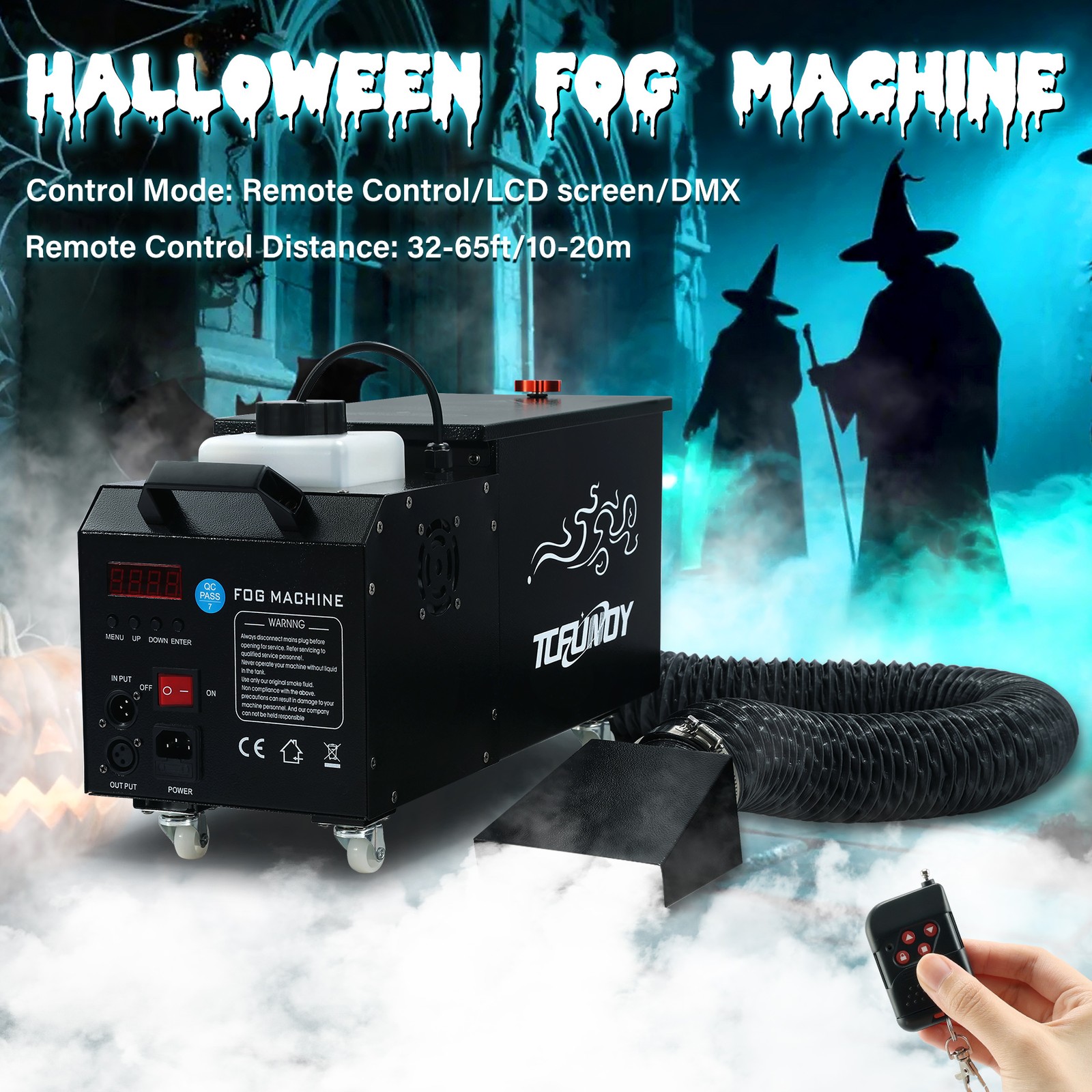 1500W Low Lying Fog Machine for Halloween Stage DJ Ground Fogger With DMX Remote