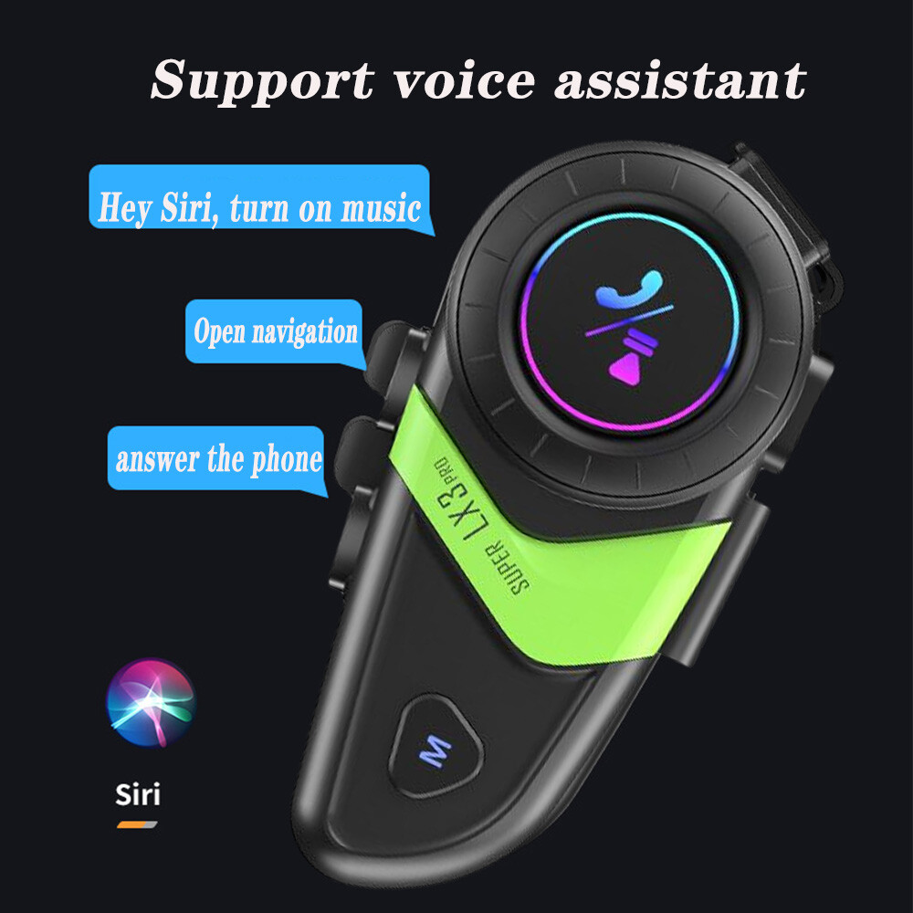 Bluetooth Wireless BT Helmet Intercom Headset TYPE-C Charging Fit For Motorcycle