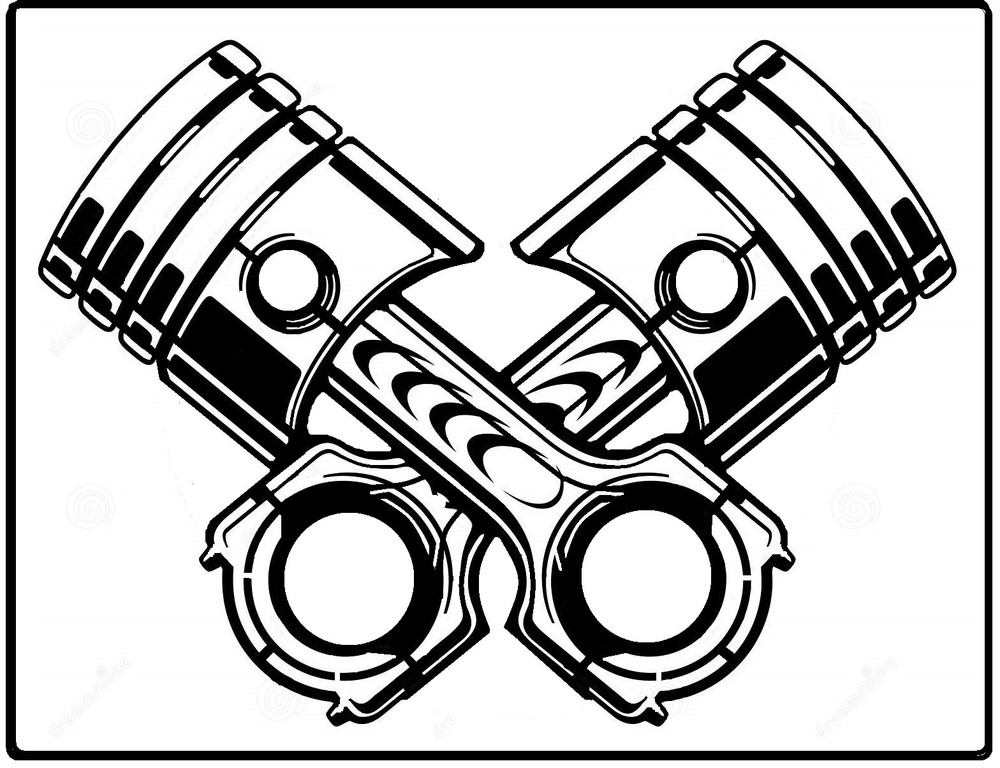 2pc Large Pistons 7x5-1/2 Stencil Template Airbrush Paint  # 4