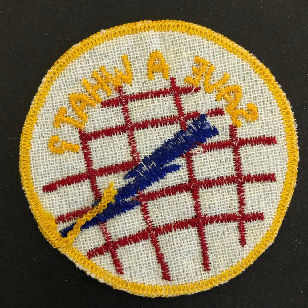 c1970's-80's Machine Stitched Embroidered Patch "Save a What?" Catchphrase?
