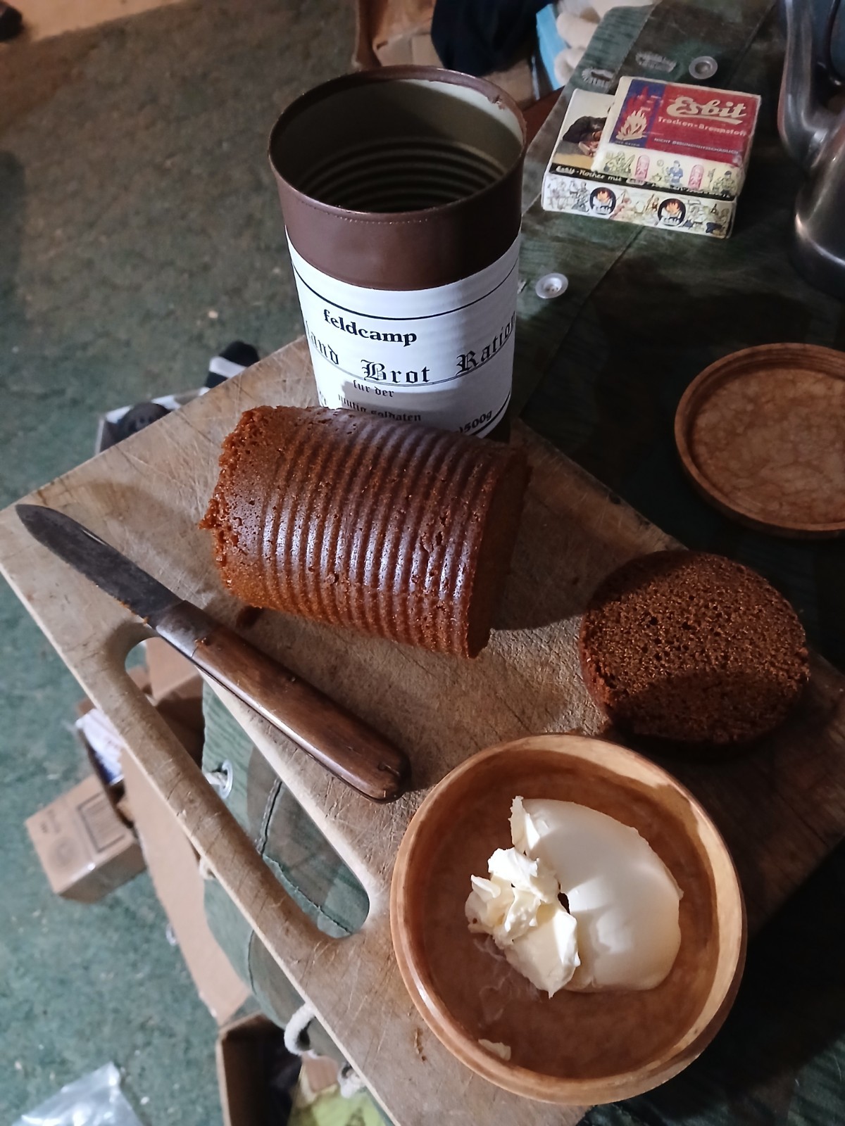 WW2 German reproduction field ration . Brown bread in airtight can, eatable