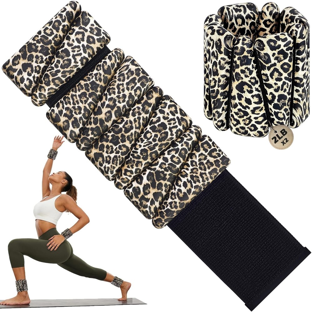 4lb Pair Wrist Ankle Weights Adjustable Weighted Bangles to Boost Calorie Burn