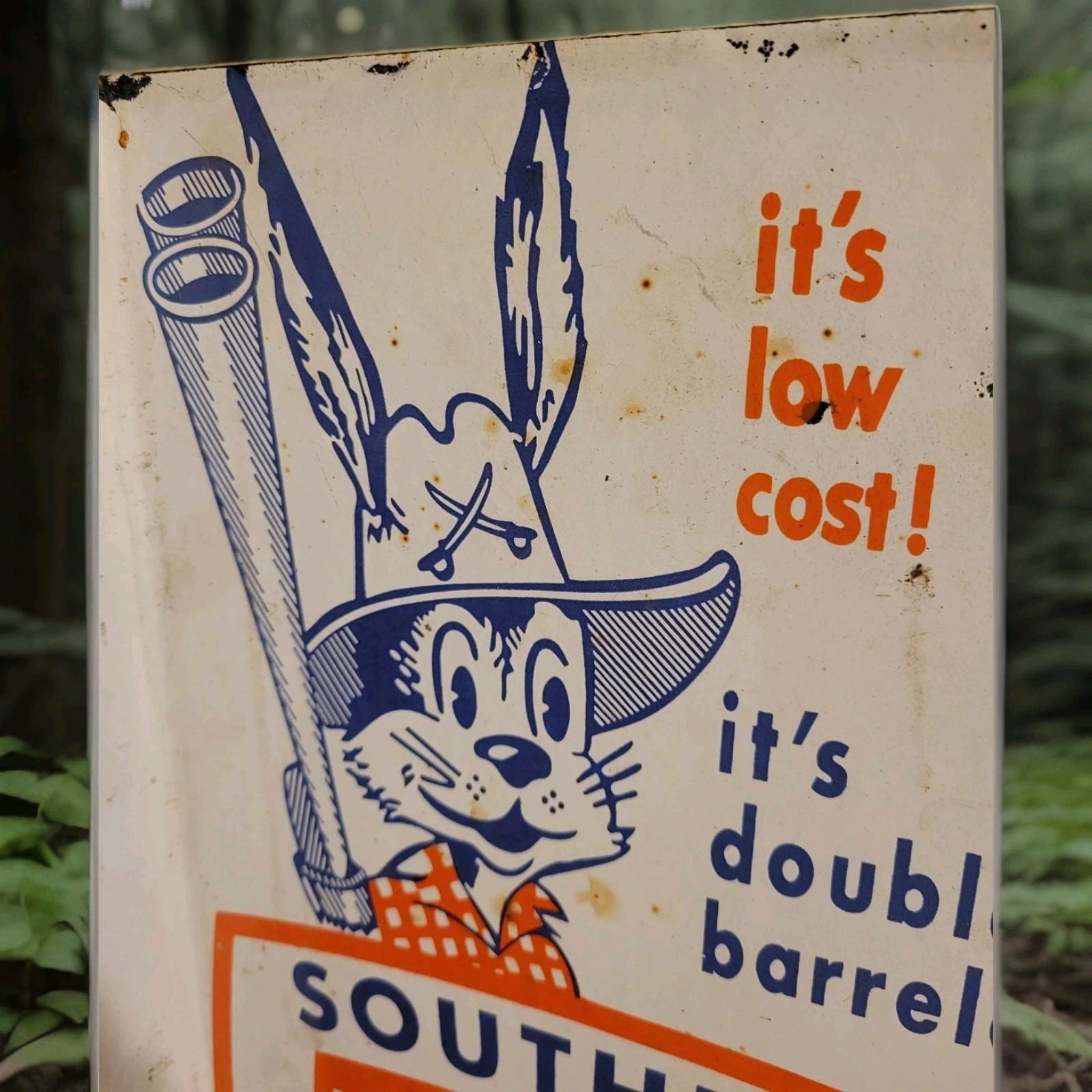 Vintage Dixie Southern Porcelain Flange Sign Nitrogen Rebel Black Americana USA