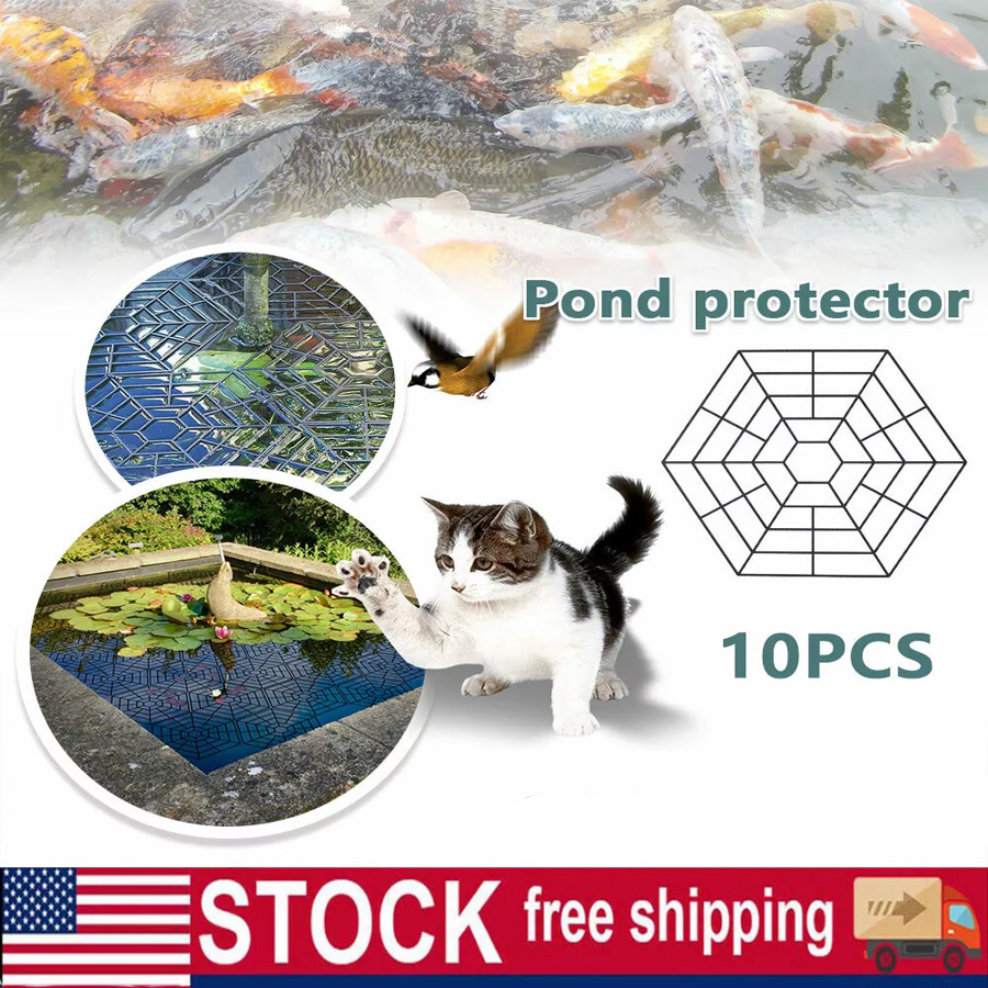 Pond Fish Guard Protector Plastic Floating Grid Protective Cover- 10pcs