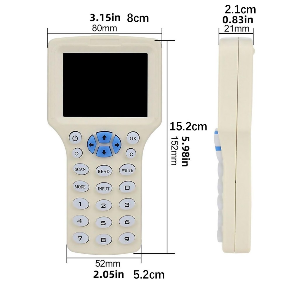 10 Frequency RFID/NFC Smart Card Reader Elevator Writer Copier IC ID Sensor