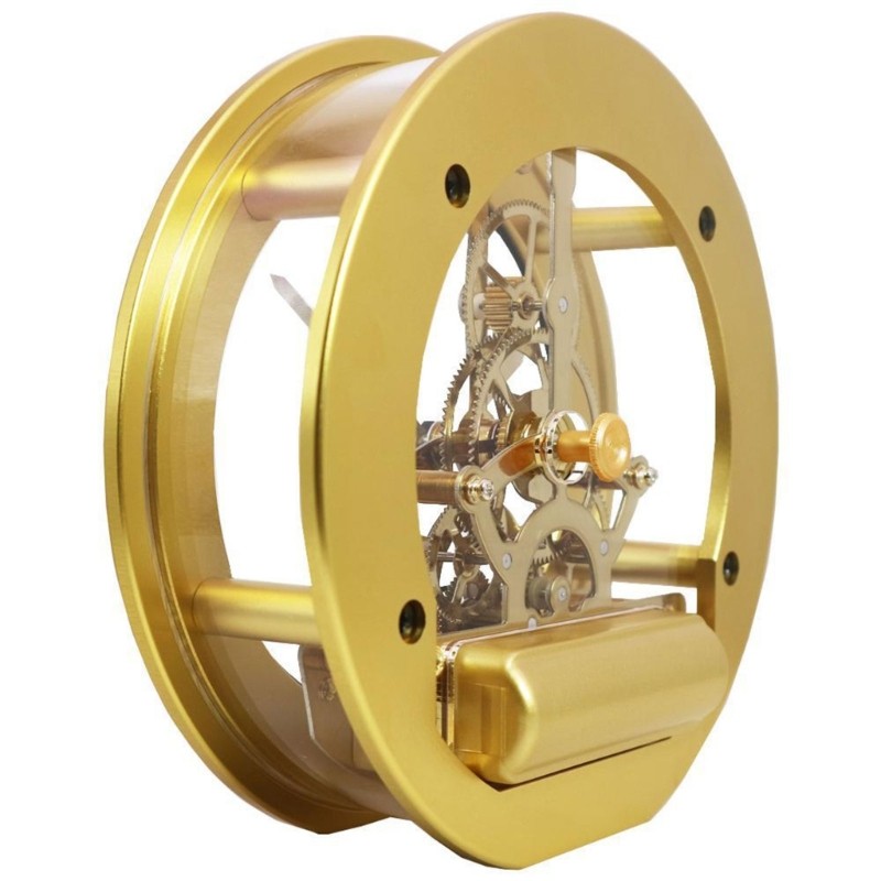 Round Decorative Clock Table Clock Metal Perspective Movement Wall Clock