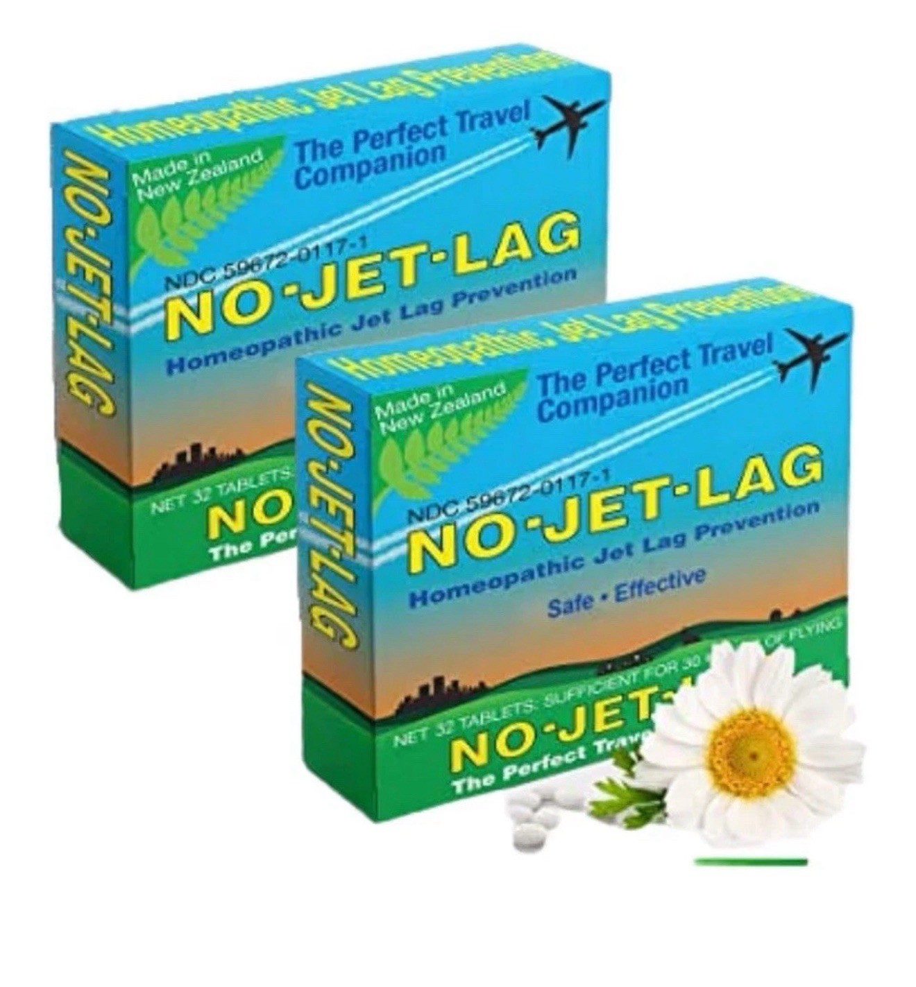 Miers Labs No Jet Lag Homeopathic Jet Lag Remedy (2 Pack, 64 Chewable Tablets)