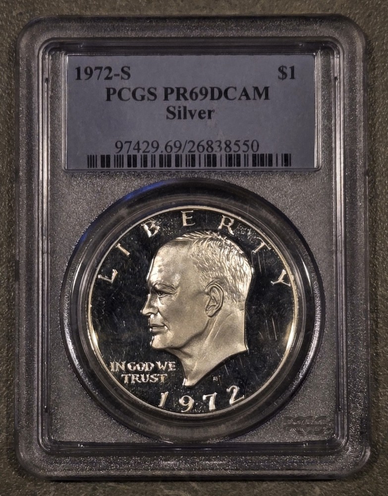 1972 S $1 Silver Ike Eisenhower Dollar Proof PCGS PR69DCAM