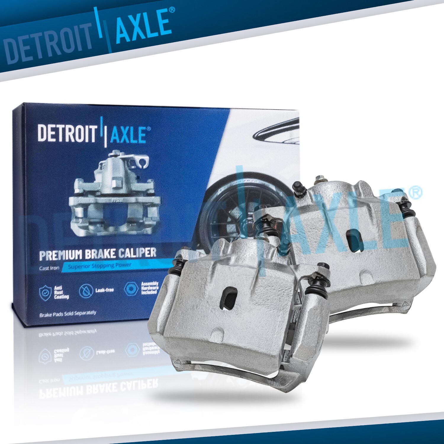 Pair Front Brake Calipers w/Bracket for 2004-12 Chevy Malibu Pontiac G6 Aura Sky