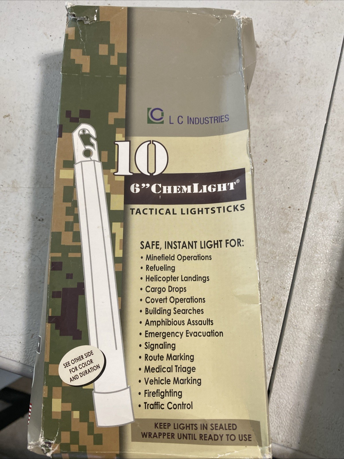 6" Tactical ChemLight - RED 10 Pack