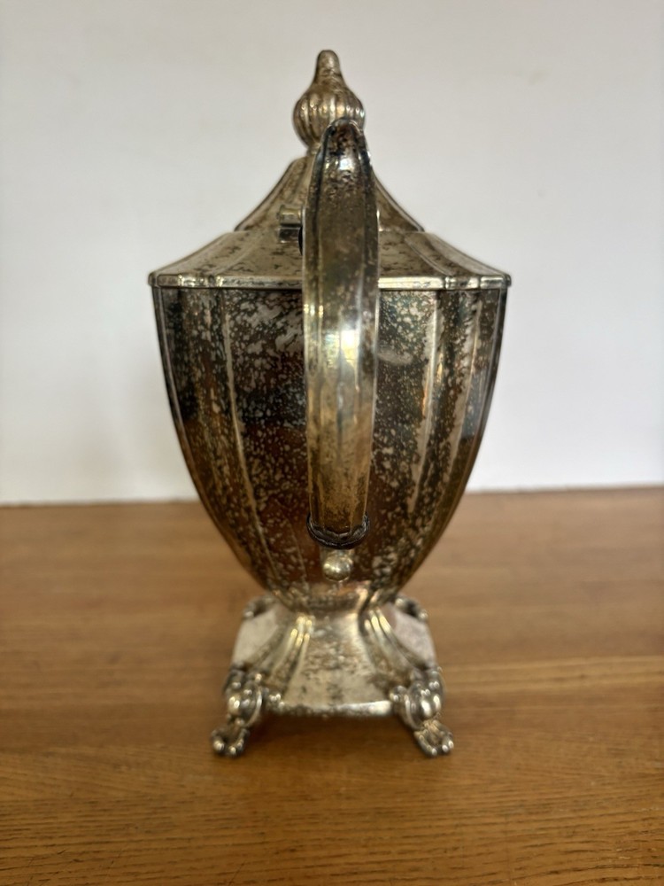 Vtg Goldfeder Silver Plate Serving Kettle Pot Footed Art Deco