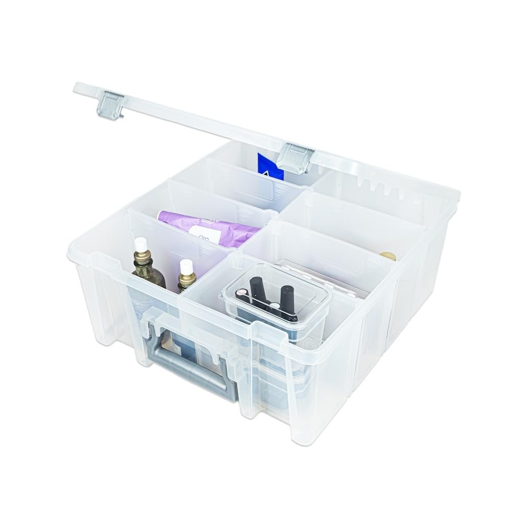 Super Satchel Double Deep Compartment Box - Art Storage with 8 Removable Comp...