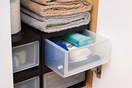 MSD-1 Compact Stacking Drawer, Black, 6 Quart, 4-Pack