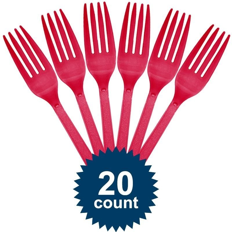 Hot Pink Plastic Forks