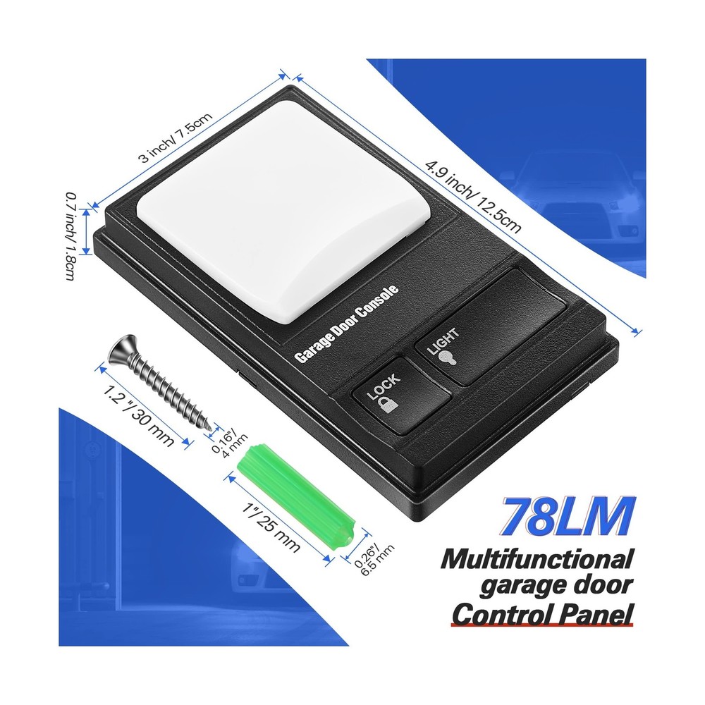 Saillong Garage 2 Pcs Door Opener Button, Multi Function Control Re... Fast Ship