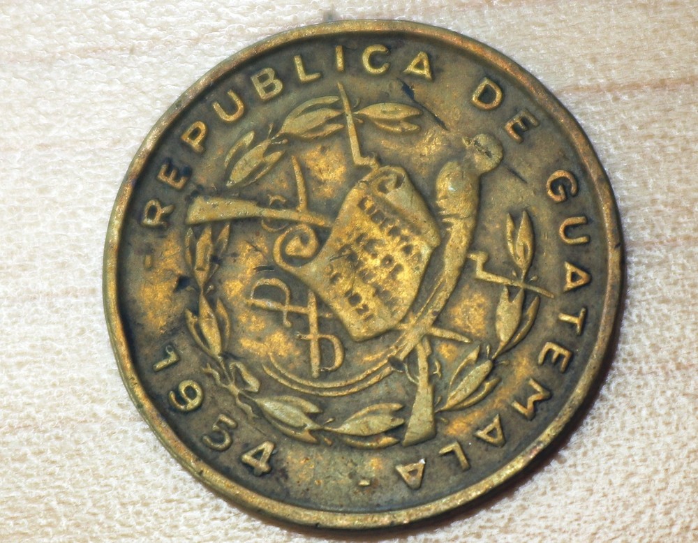 1954 Guatemala 1 Centavo KM# 254
