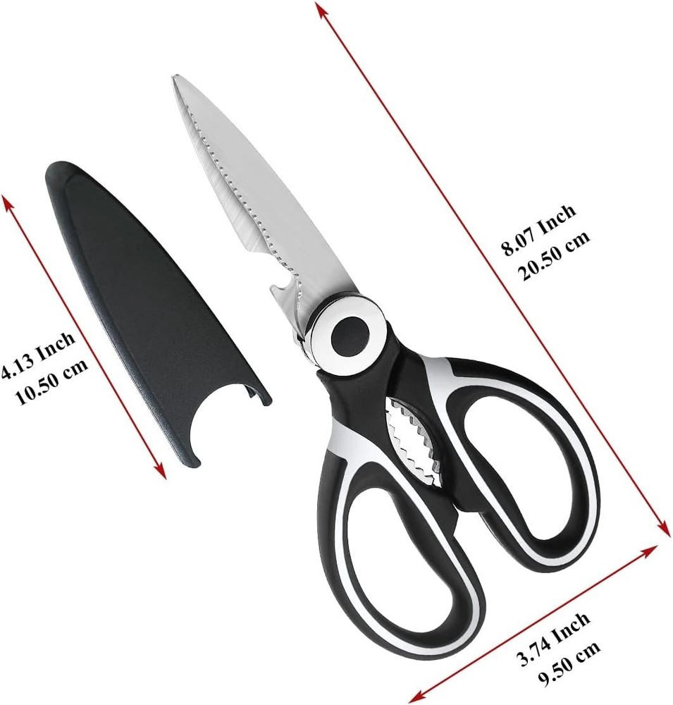 Versatile Heavy Duty Kitchen Shears - Sharp Stainless Steel Cooking Scissors
