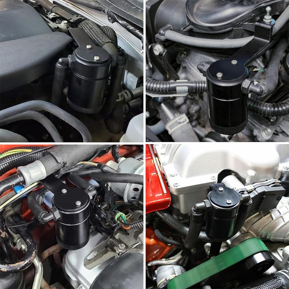 Black Oil Catch Can Oil Separator for Ford F150 2.7L 5.0L Raptor Ecoboost 3.5L