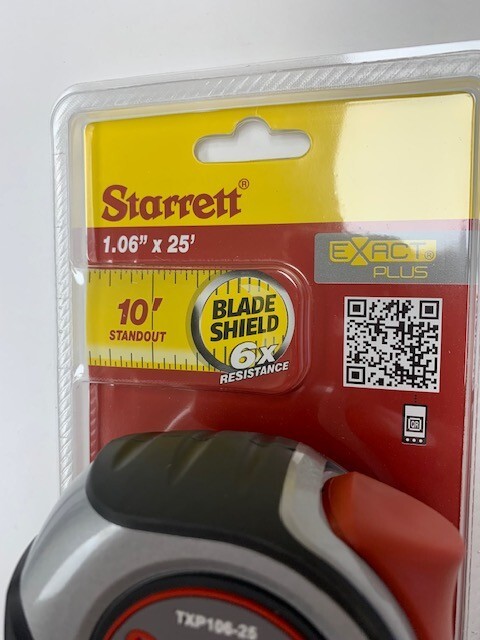 Starrett TXP106-25 Exact Plus Tape Measure Rule 1.06" x 25' #30638