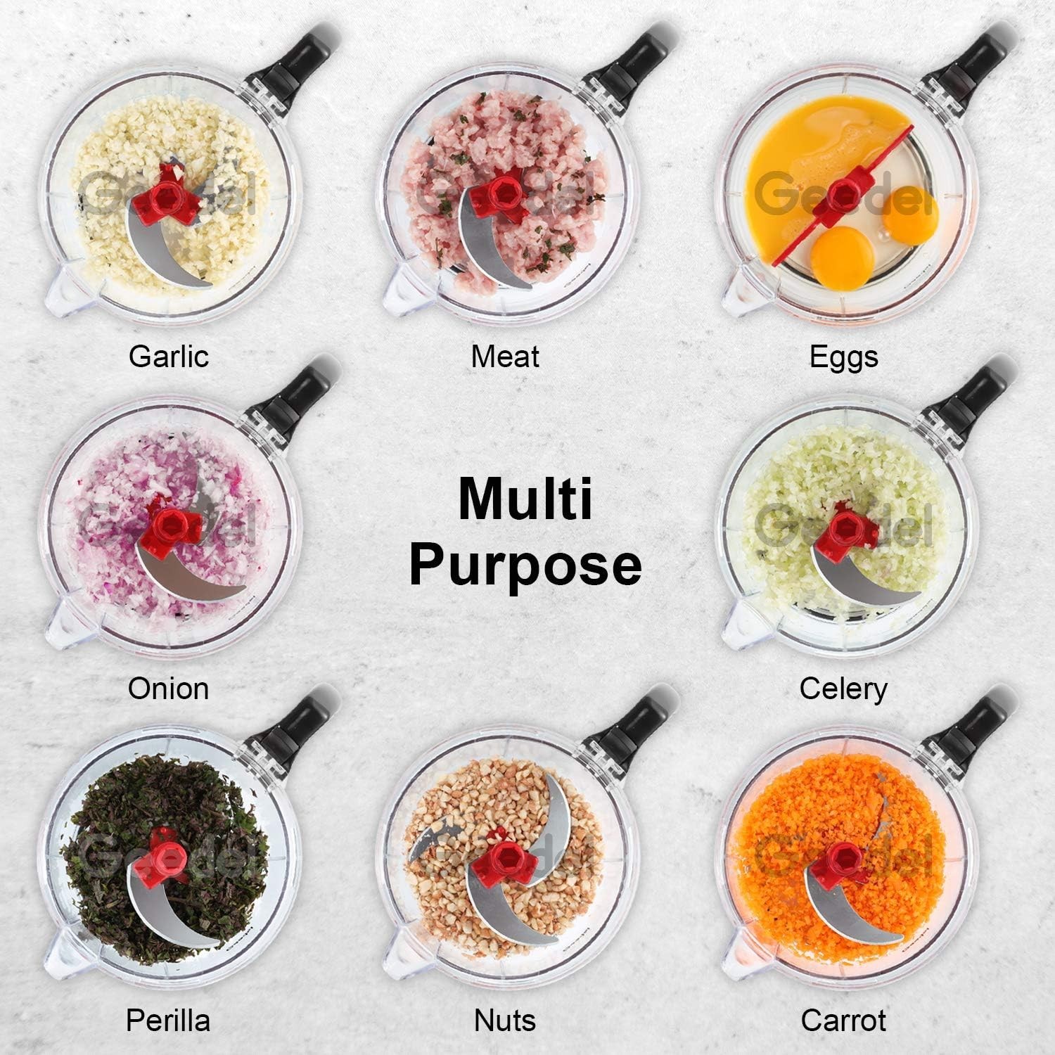 Picadora de alimentos manual, procesador de verduras manual rápido, picadora rot