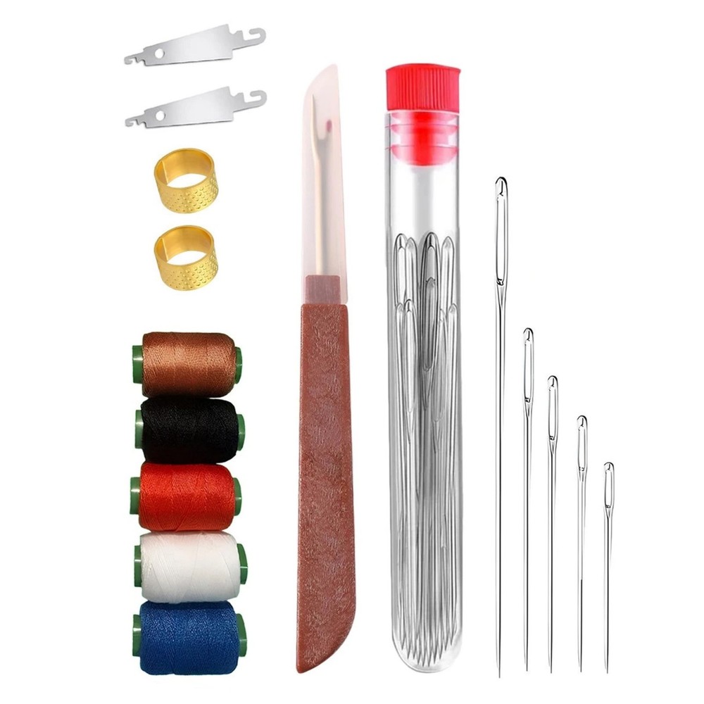 For Crafting 36 Piece Sewing Tool Set Multi-Color Thread Needles Portable Kit
