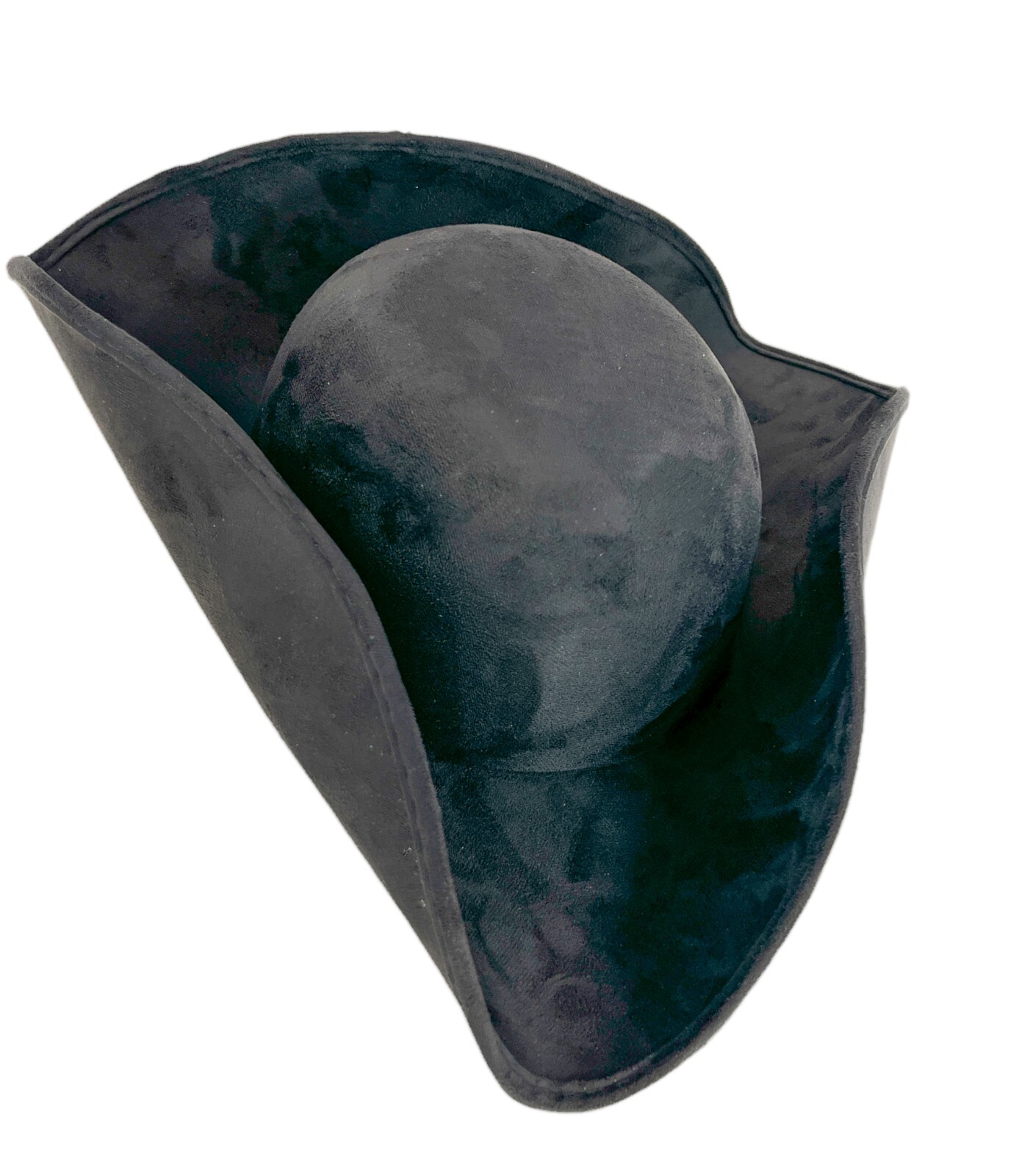 BLACK PREMIUM ADULT BLACK PIRATE TRICORNE TRI-CORNER TRICORN COSTUME HAT