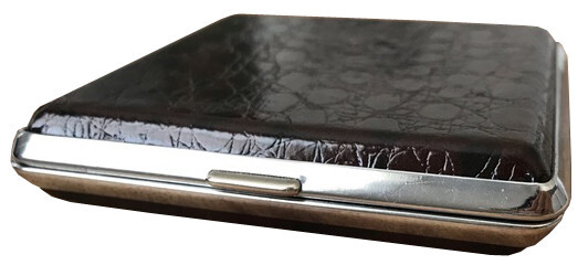 Regular or King Size Double Sided Crush-Proof Leather Cigarette Case - 3032