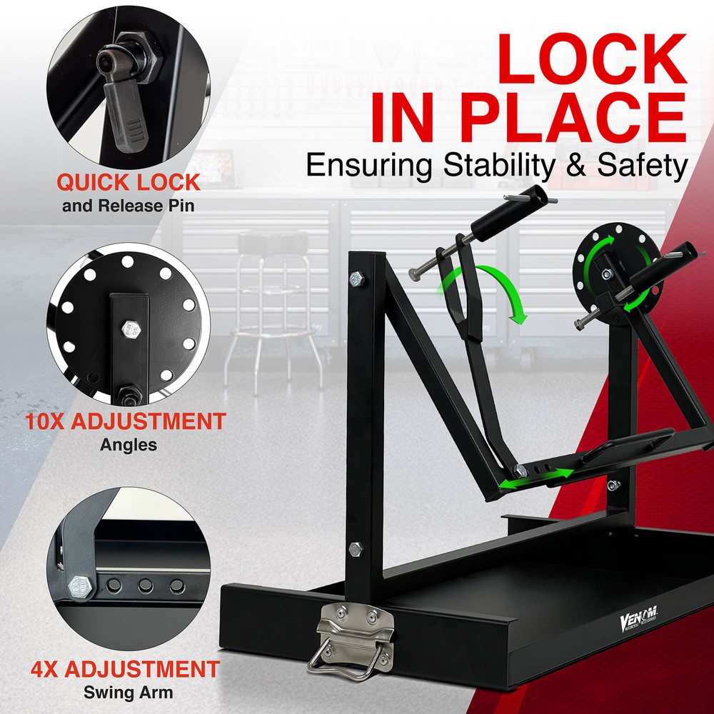10 Adjustment Angles Engine Stand W/ Removable Oil Drip Pan