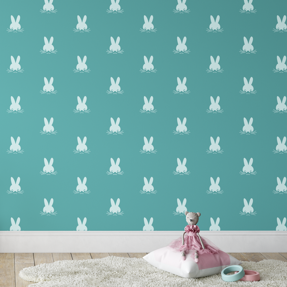 Bunny Pattern Wall Stencil - Durable & Reusable Mylar Stencils