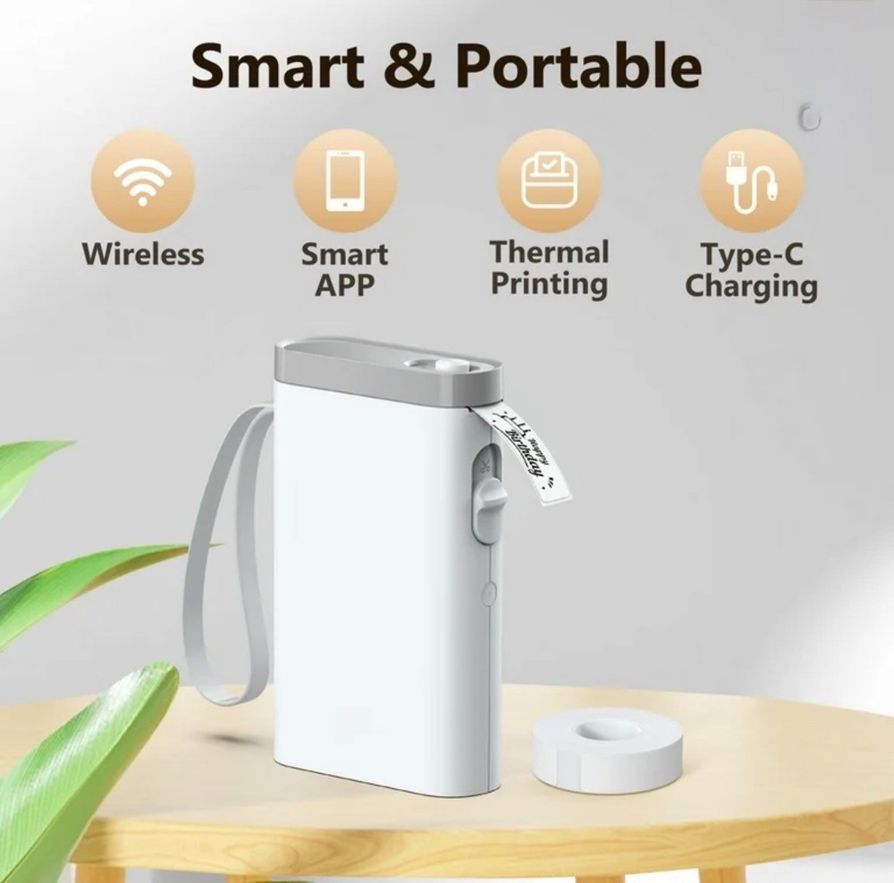 NELKO Label Maker Machine with Tape, P21 Bluetooth Printer Wireless Mini Sealed