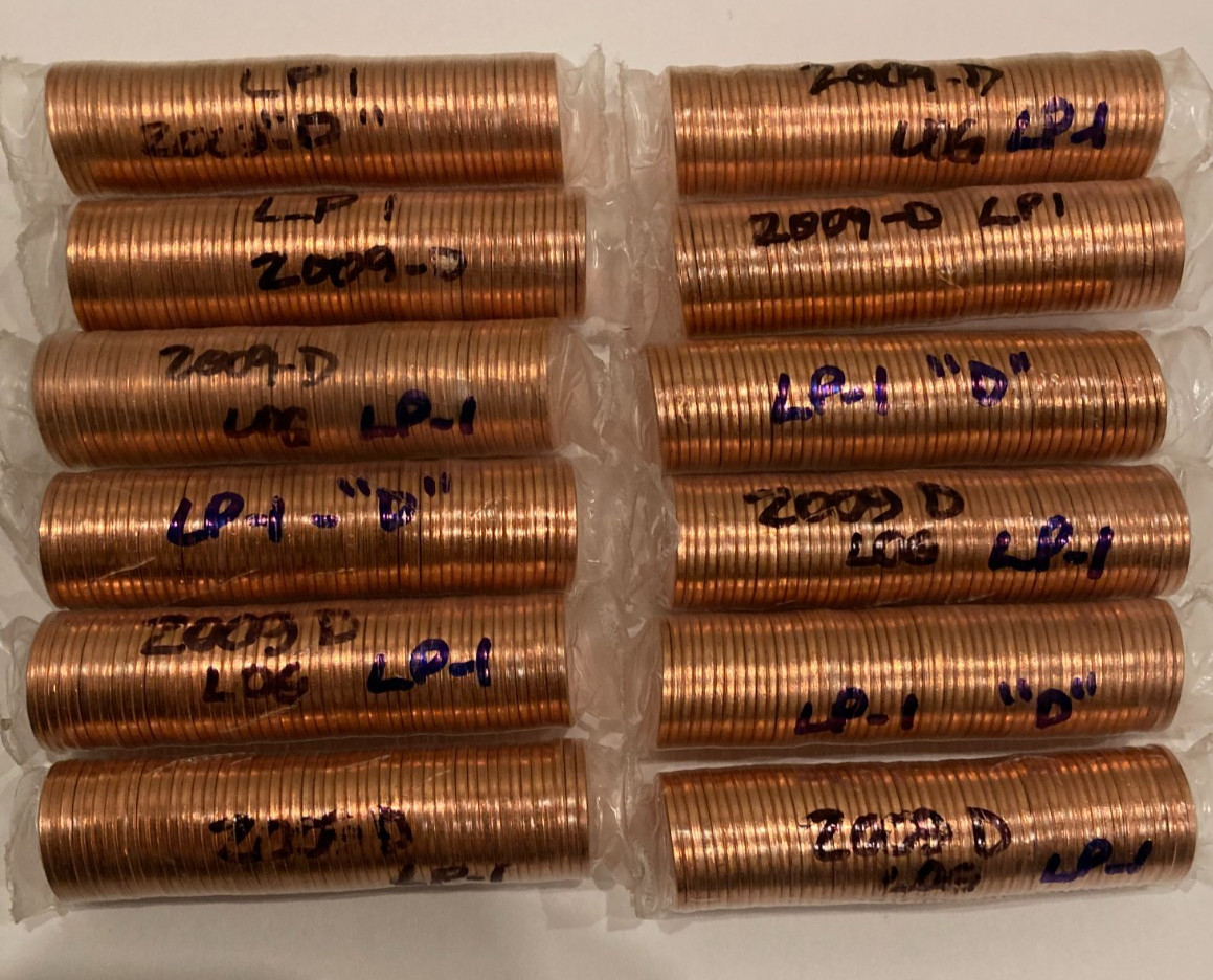 12 Rolls - 2009-D Lincoln Cent LP-1, OBW
