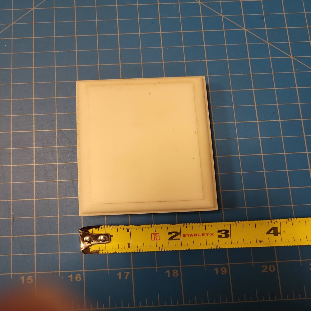Four White Display Plinths Risers 4" Square Plastic Pedestal Stands Set
