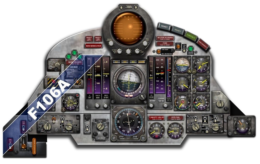 F106 DELTA DART 'SIX' COCKPIT instrument panel CDkit
