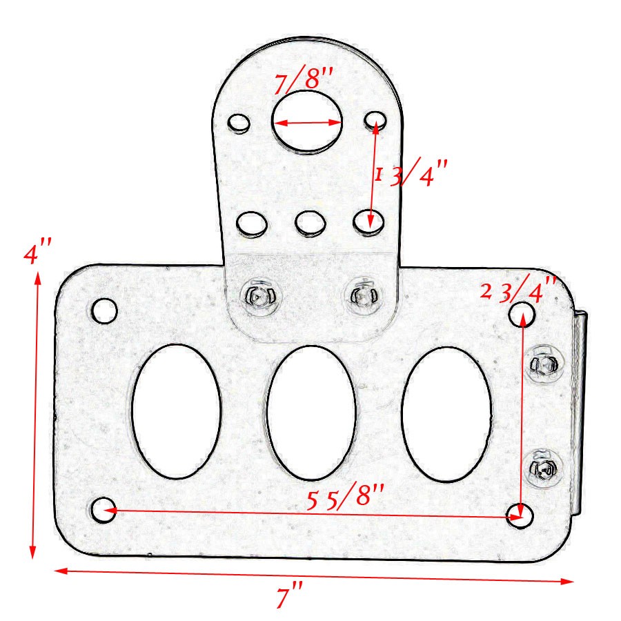 Motorcycle Side Mount License Plate Bracket Holder For Harley Touring Road King