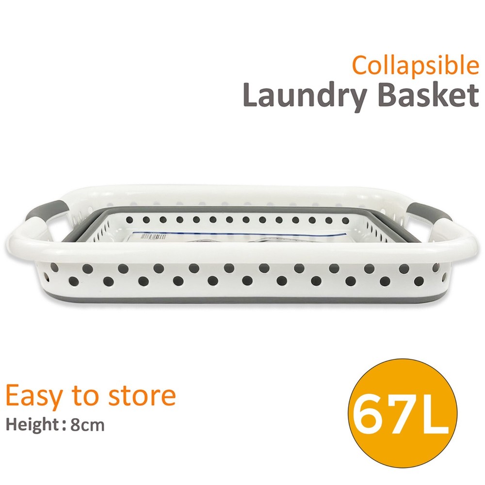 LARGE COLLAPSIBLE LAUNDRY BASKET WASHING CLOTHES BIN FOLDABLE SPACE SAVING NEW