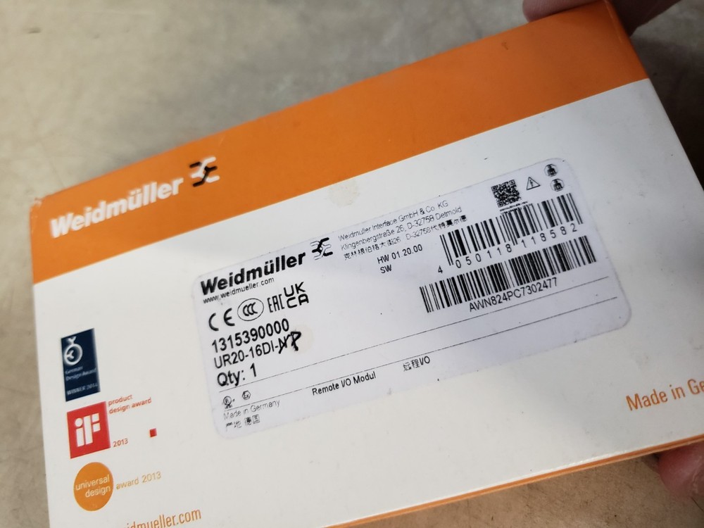 Weidmüller UR20-16DI-NP Remote I/O Module 16 Digital Inputs
