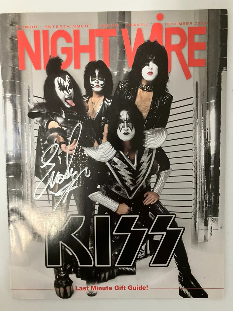 KISS/ERIC SINGER SIGNED/AUTOGRAPHED NIGHT WIRE MAGAZINE WITH COA