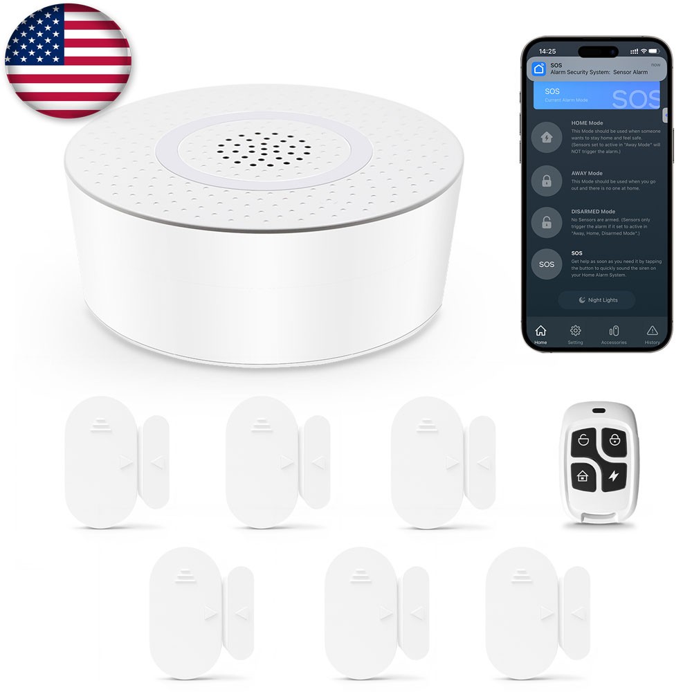 Tolviviov Wireless Home Door Window Security System Sensor Kit Easy Setup 8Pcs