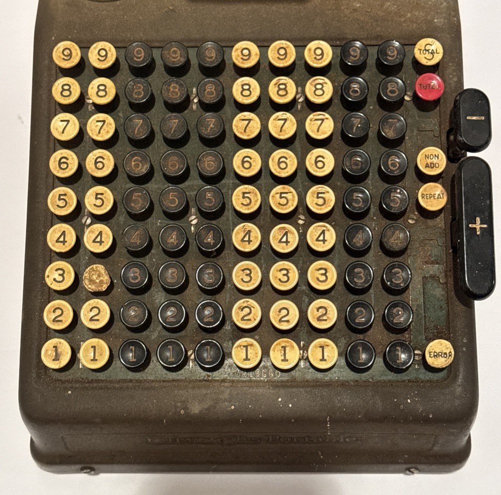 Burroughs Adding Machine Class 9 Portable Calculator 1920’s Vintage Read