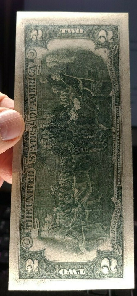 1976 $2 uncirculated error note Over-inking, shift, cut & bleed errors very rare