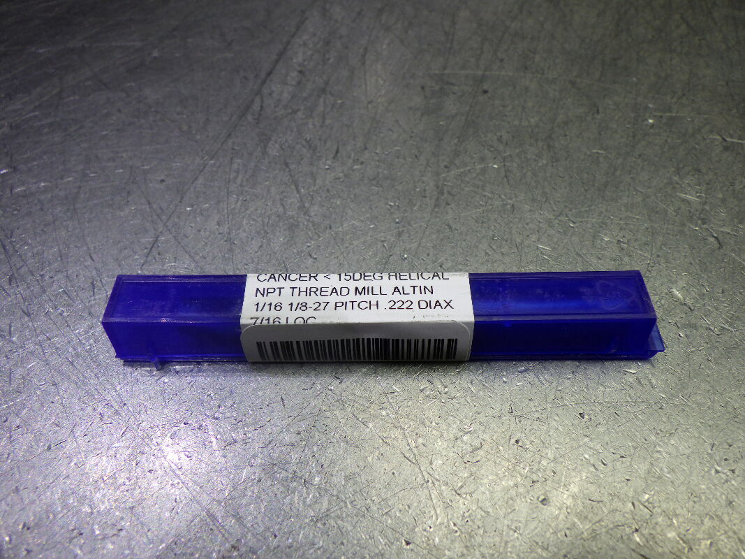 SCT 27 TPI 3 Flute Carbide Thread Mill 1/4" Shank TMX222-27-HA (LOC3475)