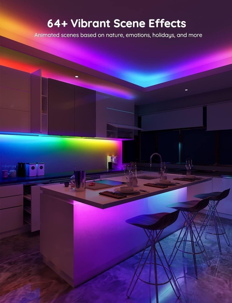 Color Changing 65.6ft LED Strip Lights - Smart Features for Halloween & Easter