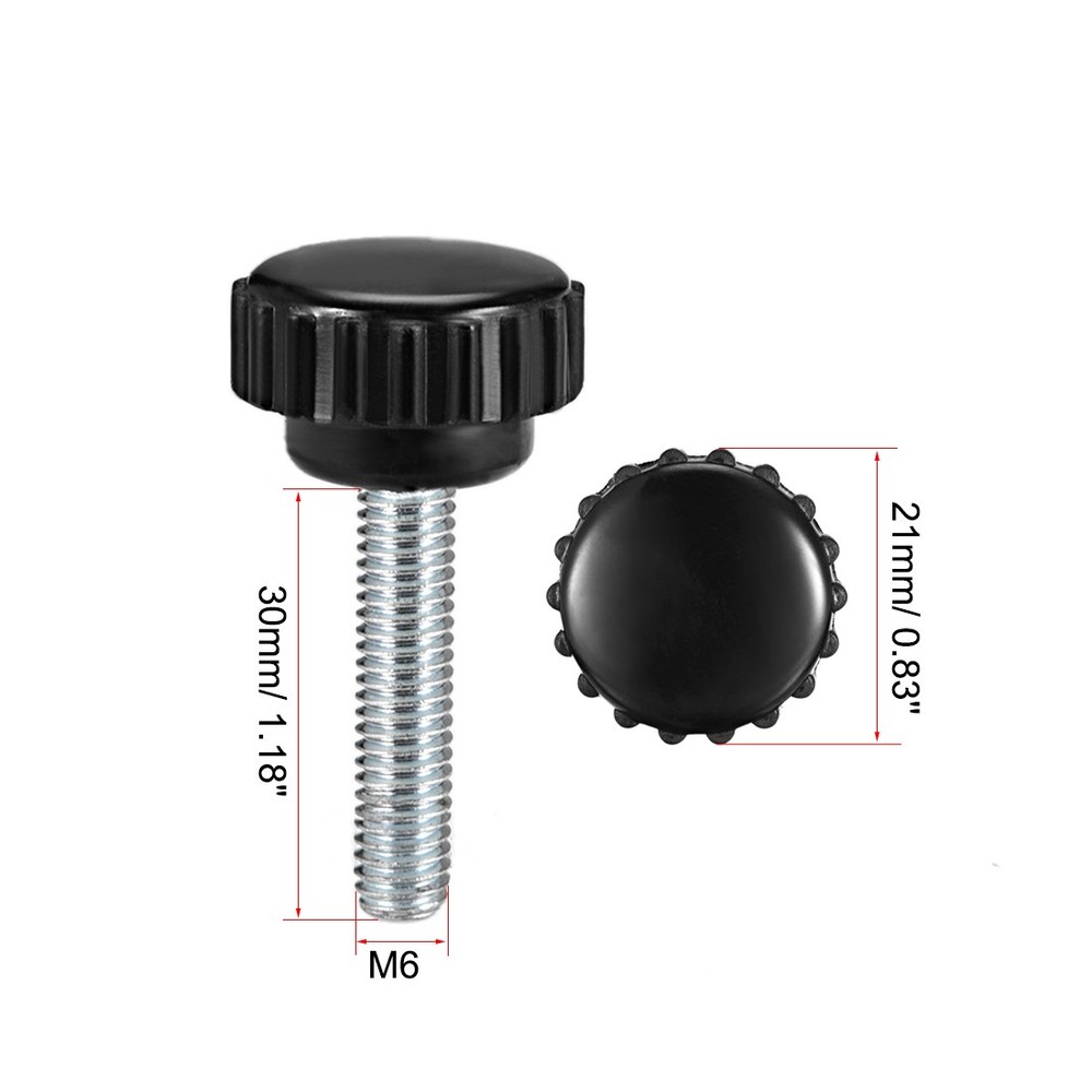 M6 x 30mm Male Thread Knurled Locking Knobs 6pcs