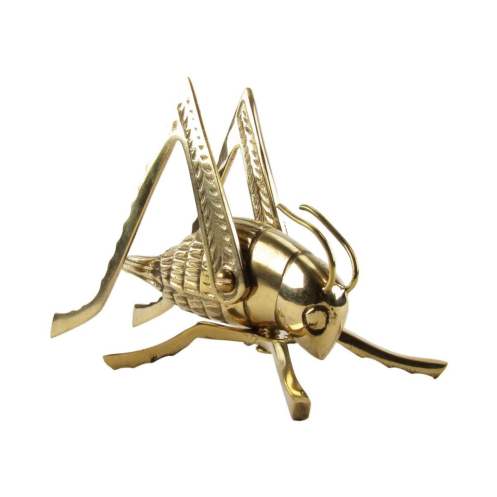 Solid Brass Lucky Cricket Rustic Fireplace Hearth/Mantle Decor