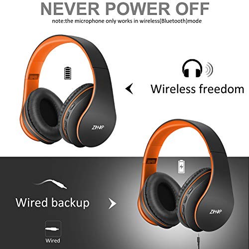 Bluetooth Headphones Over-Ear, Foldable Wireless and Wired Stereo Headset