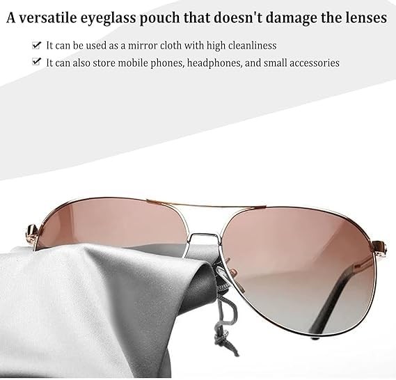 12 Pieces Microfiber Case Pouch Bag,Sunglasses Pouch with Drawstring