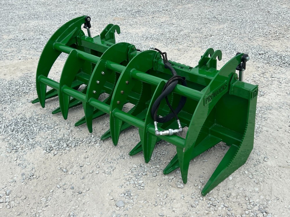 Proworks 72" Root Rake Clam Grapple Attachment John Deere Compact Tractor Loader