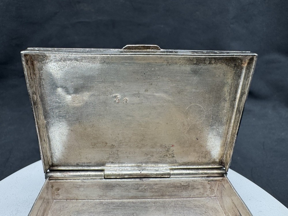 Antique Sterling Silver Hinged Snuff Box, 68 grams